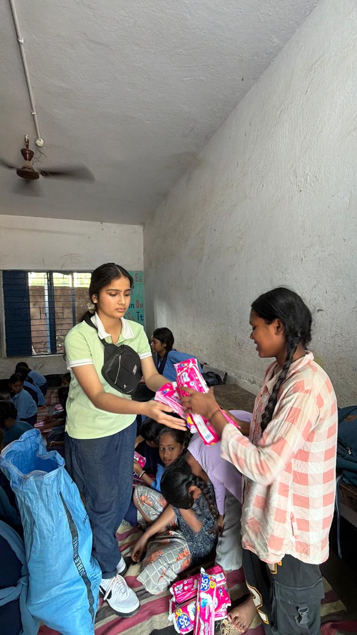 Student receiving kits
